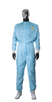 Cleanroom coverall, light blue